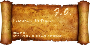 Fazekas Orfeusz névjegykártya